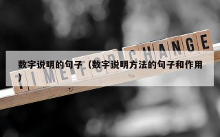 数字说明的句子（数字说明方法的句子和作用）