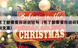 死了都要爱你说说短句（死了都要爱你说说短句文案）