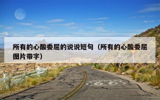 所有的心酸委屈的说说短句（所有的心酸委屈图片带字）