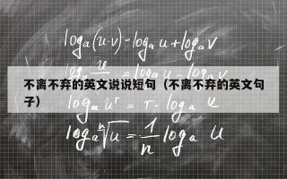 不离不弃的英文说说短句（不离不弃的英文句子）