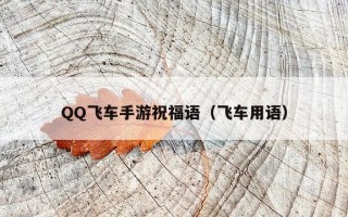 QQ飞车手游祝福语（飞车用语）