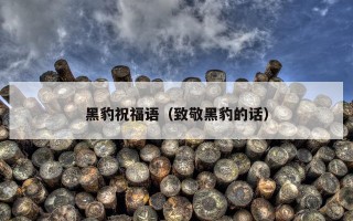 黑豹祝福语（致敬黑豹的话）