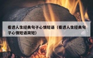 看透人生经典句子心情短语（看透人生经典句子心情短语简短）
