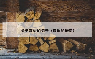 关于复仇的句子（复仇的语句）