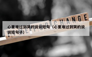 心里难过到哭的说说短句（心里难过到哭的说说短句子）