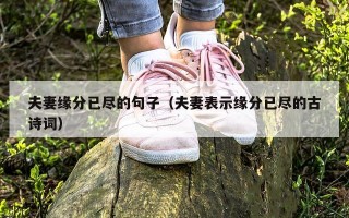 夫妻缘分已尽的句子（夫妻表示缘分已尽的古诗词）