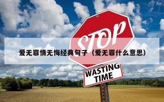 爱无罪情无悔经典句子（爱无罪什么意思）