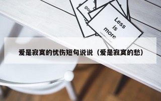 爱是寂寞的忧伤短句说说（爱是寂寞的愁）