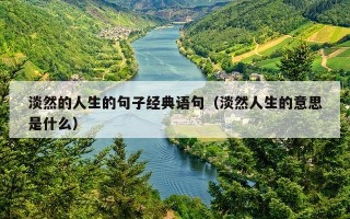 淡然的人生的句子经典语句（淡然人生的意思是什么）