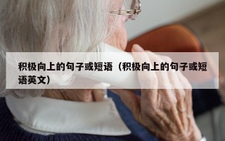 积极向上的句子或短语（积极向上的句子或短语英文）