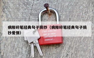 病隙碎笔经典句子摘抄（病隙碎笔经典句子摘抄爱情）