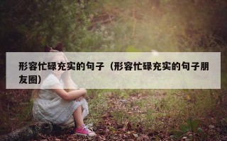 形容忙碌充实的句子（形容忙碌充实的句子朋友圈）