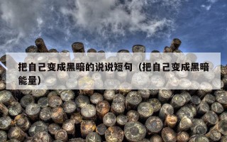 把自己变成黑暗的说说短句（把自己变成黑暗能量）