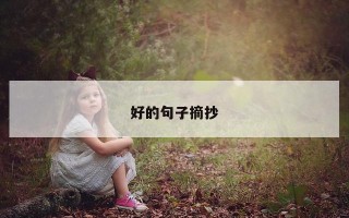 好的句子摘抄