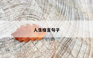 人生格言句子