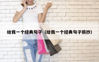 给我一个经典句子（给我一个经典句子摘抄）
