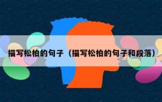 描写松柏的句子（描写松柏的句子和段落）