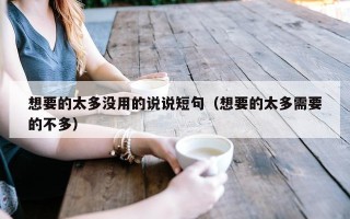 想要的太多没用的说说短句（想要的太多需要的不多）