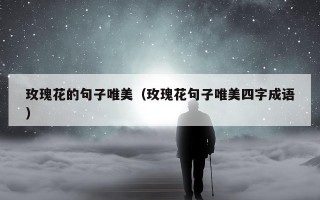 玫瑰花的句子唯美（玫瑰花句子唯美四字成语）