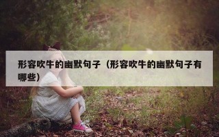 形容吹牛的幽默句子（形容吹牛的幽默句子有哪些）