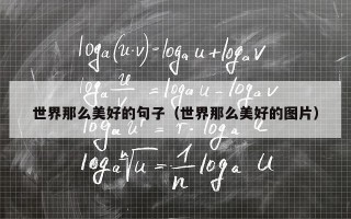 世界那么美好的句子（世界那么美好的图片）