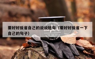 要好好反省自己的说说短句（要好好反省一下自己的句子）