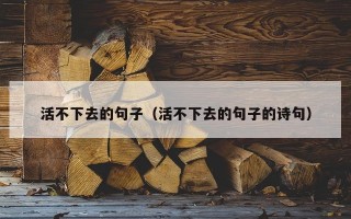 活不下去的句子（活不下去的句子的诗句）