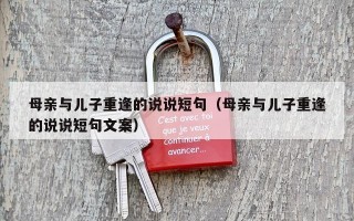母亲与儿子重逢的说说短句（母亲与儿子重逢的说说短句文案）