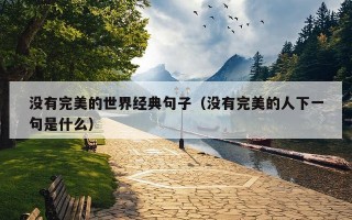 没有完美的世界经典句子（没有完美的人下一句是什么）