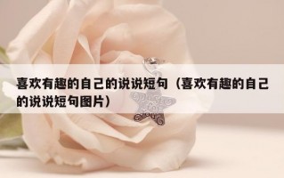 喜欢有趣的自己的说说短句（喜欢有趣的自己的说说短句图片）