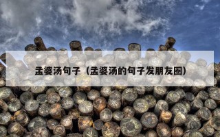 孟婆汤句子（孟婆汤的句子发朋友圈）