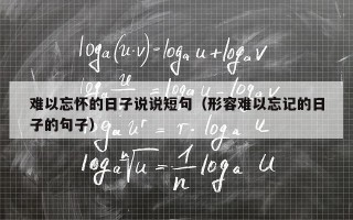 难以忘怀的日子说说短句（形容难以忘记的日子的句子）