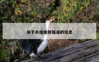 关于长痘痘祝福语的信息 关于长痘痘祝福语的信息