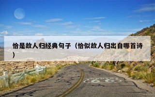 恰是故人归经典句子（恰似故人归出自哪首诗）