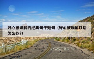 好心被误解的经典句子短句（好心被误解以后怎么办?）