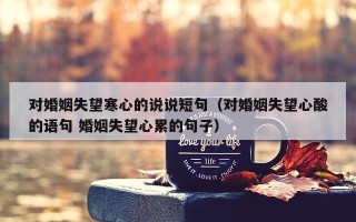 对婚姻失望寒心的说说短句（对婚姻失望心酸的语句 婚姻失望心累的句子）