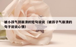 被小孩气到崩溃的短句说说（被孩子气崩溃的句子说说心情）