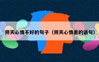 阴天心情不好的句子（阴天心情差的语句）
