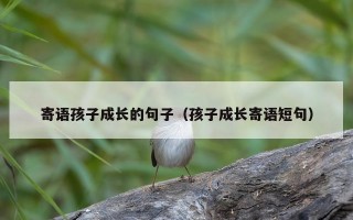 寄语孩子成长的句子（孩子成长寄语短句）