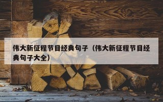 伟大新征程节目经典句子（伟大新征程节目经典句子大全）