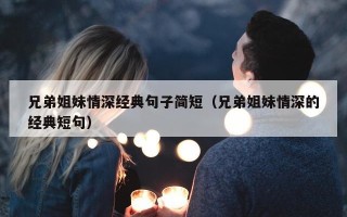 兄弟姐妹情深经典句子简短（兄弟姐妹情深的经典短句）