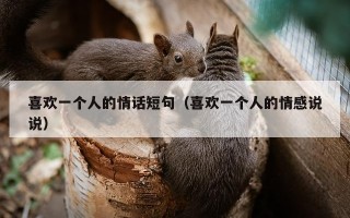 喜欢一个人的情话短句（喜欢一个人的情感说说）