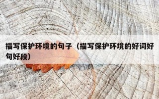 描写保护环境的句子（描写保护环境的好词好句好段）