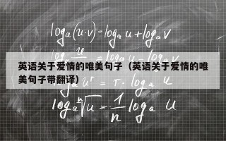 英语关于爱情的唯美句子（英语关于爱情的唯美句子带翻译）