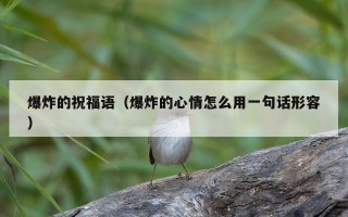 爆炸的祝福语（爆炸的心情怎么用一句话形容）