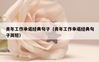 青年工作承诺经典句子（青年工作承诺经典句子简短）