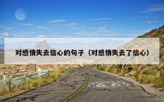 对感情失去信心的句子（对感情失去了信心）