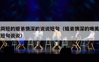 简短的姐弟情深的说说短句（姐弟情深的唯美短句说说）