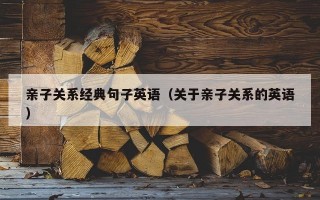 亲子关系经典句子英语（关于亲子关系的英语）