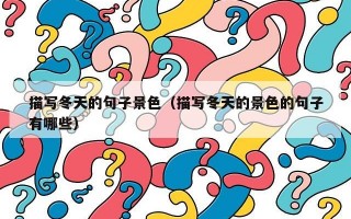 描写冬天的句子景色（描写冬天的景色的句子有哪些）